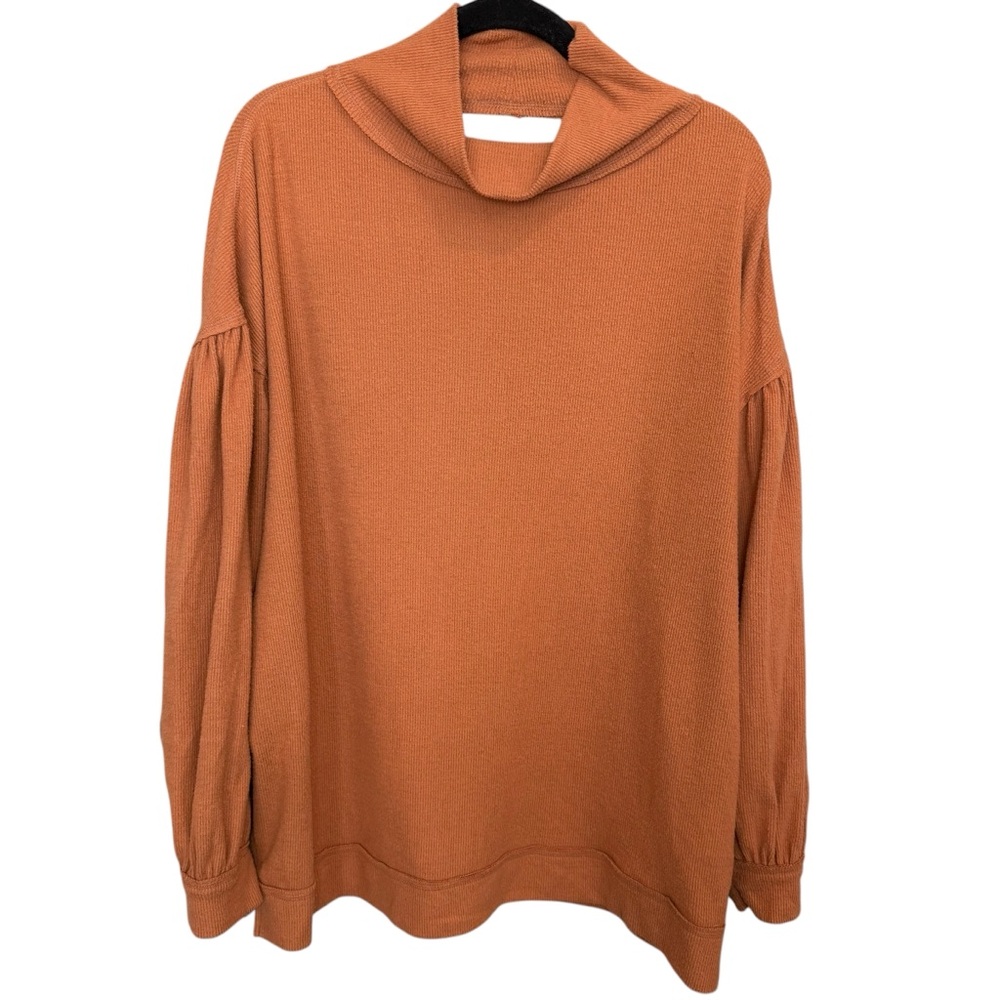 Free People We The Free Balloon Sleeve Open Back Mock Neck Top Size Medium